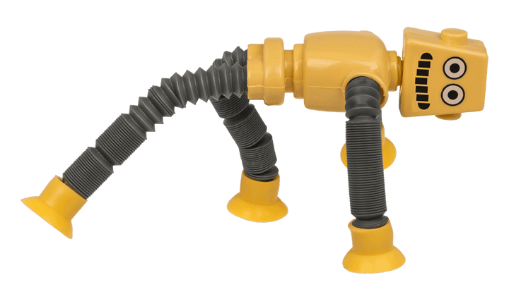 gele Stretch Tube Robot op handen en voeten