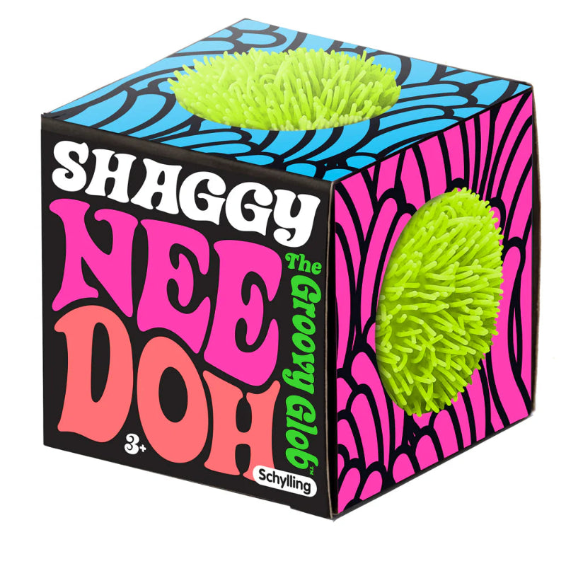 shaggy Needoh in verpakking, hairy antistressbal, fidget
