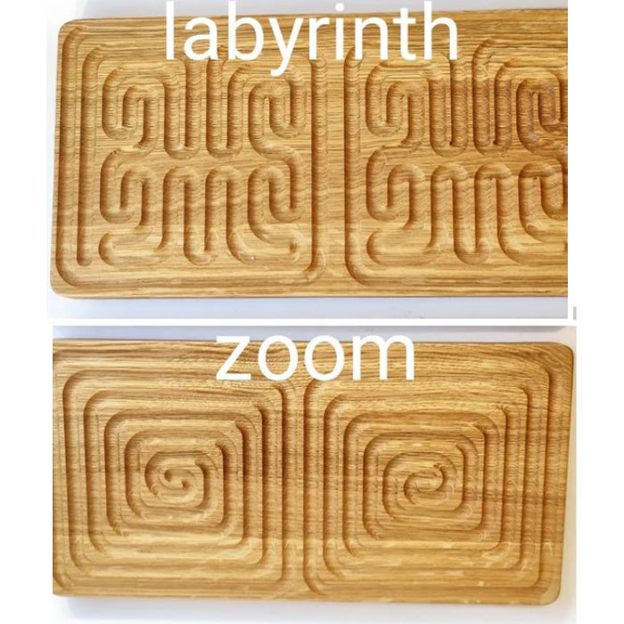 Dubbelzijdig interhemisferisch bord met Zoom spiraal en klassiek Labyrinth patroon