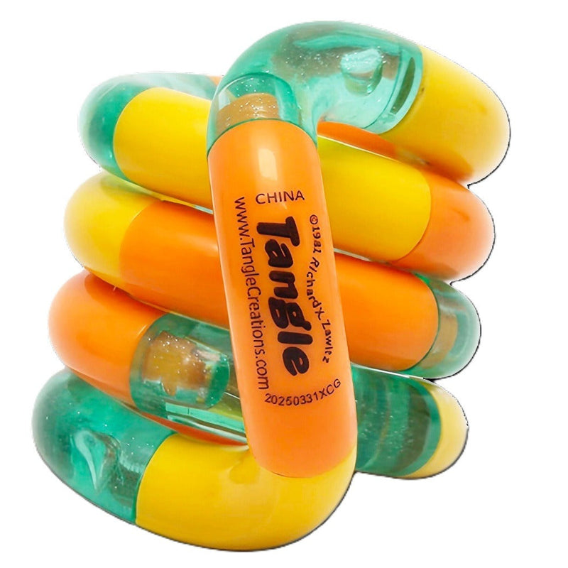 tangle classic mango, tangle glad oranje groen, fidgettoys
