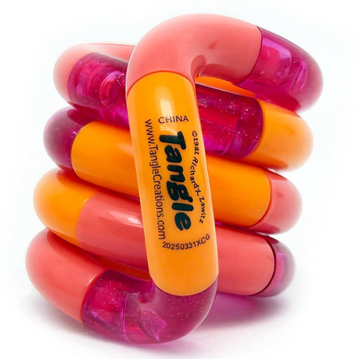 tangle classic passion fruit, tangle in velle rood, oranje en pink kleur, fidget tangle