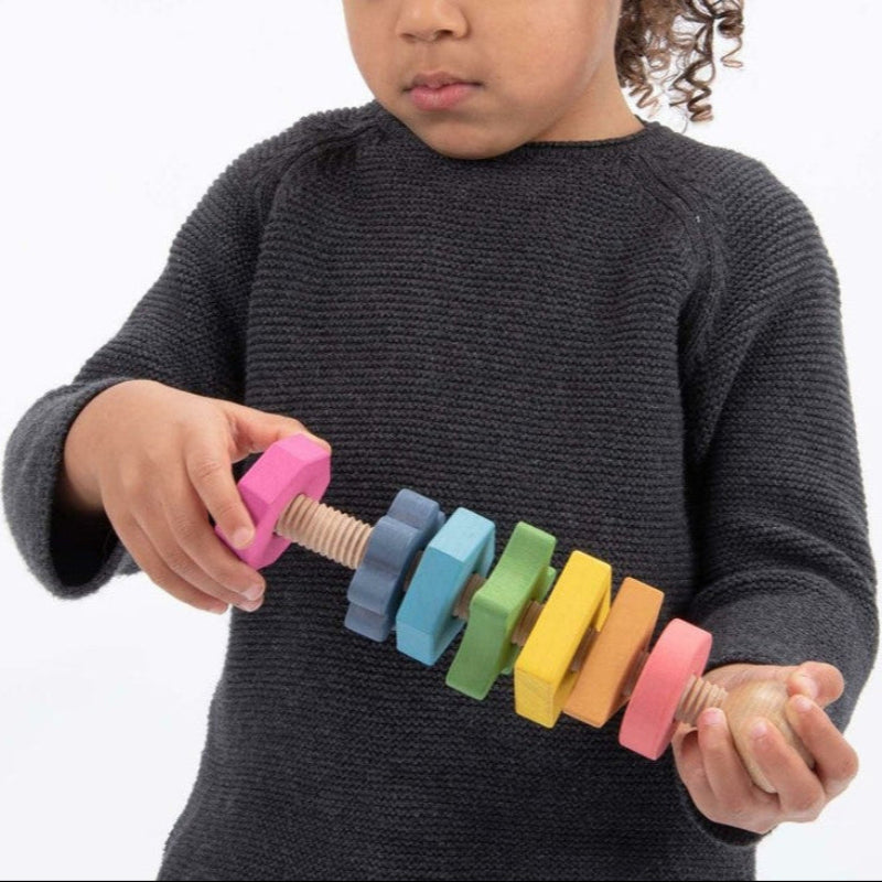 Regenboog Houten Vorm Twister in actie